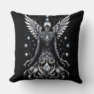 Zwart en Zilver Tattoo Angel Kussen