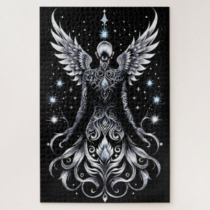 Zwart en Zilver Tattoo Angel Legpuzzel