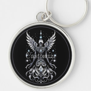 Zwart en Zilver Tattoo Angel Sleutelhanger