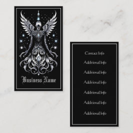 Zwart en Zilver Tattoo Angel Visitekaartje