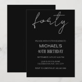 Zwart en Zilver Verjaardag Eviet, zwart zilver Kaart (Voorkant / Achterkant)