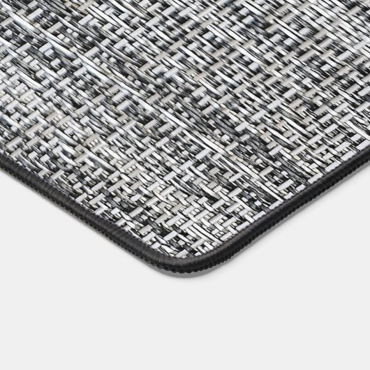 Zwart en Zilveren Canvas Textuur Bureaumat (Hoek)