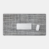 Zwart en Zilveren Canvas Textuur Bureaumat (Keyboard & Muis)