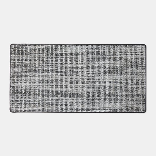 Zwart en Zilveren Canvas Textuur Bureaumat (Voorkant)