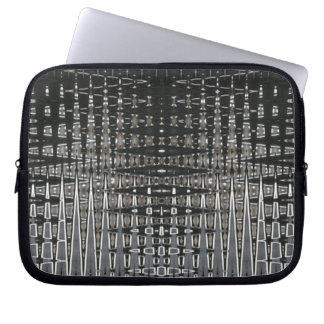 Zwart en zilveren patroon laptop sleeve