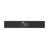 Zwart en Zilveren Trouwring Monogram Uitnodigingen Wikkel (Vlak)