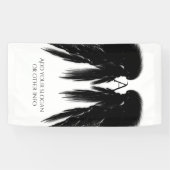 Zwart Engel Vleugels Monogram Verticaal Spandoek (Horizontaal)