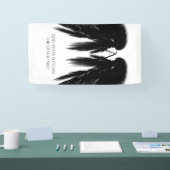 Zwart Engel Vleugels Monogram Verticaal Spandoek (Beurs)