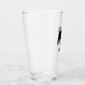 Zwart Engels Bulldog Silhouette Persoonlijk Glas (Rechts)