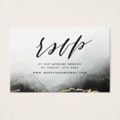 Zwart Etherische Mist Website RSVP Insert Kaarten Visitekaartje (Voorkant)