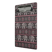 Zwart etnisch olifantenpatroon mini klembord (Angled2)