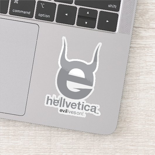 Zwart Evil “e” logo Sticker (Detail)