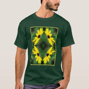 Zwart Eyed Susan Daisy Flower Abstract T-shirt