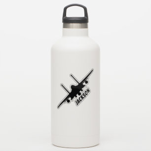 Zwart F-15E Strike Eagle Front Silhouette-naam Sticker
