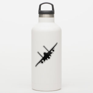 Zwart F-15E Strike Eagle Front Uitzicht Silhouet Sticker