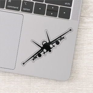 Zwart F/A-18C Uitzicht voorsilhouet Sticker