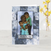 Zwart Familie Moederdag Kaart (Gele Bloem)