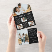 Zwart Familie Vakantie Tri-Fold Kaart (Afscheurbaar)