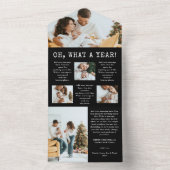 Zwart Familie Vakantie Tri-Fold Kaart (Binnen)