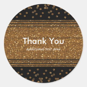 Zwart Faux Geborsteld Goud Glitter Party Stickers