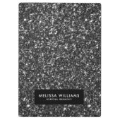 Zwart Faux Glitter Border Lijst Klembord (Achterkant)