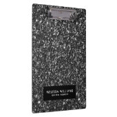 Zwart Faux Glitter Border Lijst Klembord (Rechts)