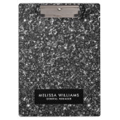 Zwart Faux Glitter Border Lijst Klembord (Voorkant)