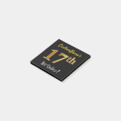 Zwart, Faux Gold 17e verjaardag, met aangepaste na Post-it® Notes (Schuin)