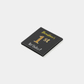 Zwart, Faux Gold 1st verjaardag, met aangepaste na Post-it® Notes (Schuin)