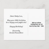 Zwart, Faux Gold 68th Birthday + Aangepaste naam Briefkaart (Achterkant)