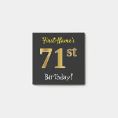 Zwart, Faux Gold 71ste verjaardag, met aangepaste  Post-it® Notes (Voorkant)