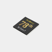 Zwart, Faux Gold 78ste verjaardag, met aangepaste  Post-it® Notes (Schuin)