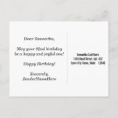 Zwart, Faux Gold 82e verjaardag + Eigen naam Briefkaart (Achterkant)