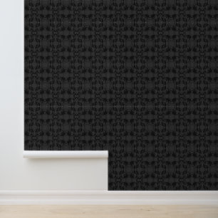 Zwart Faux Lace Patroon Wallpaper Behang