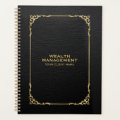 Zwart Faux Leather Elegant  Goud Lijst Planner (Voorkant)