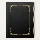 Zwart Faux Leather Elegant  Goud Lijst Planner (Achterkant)