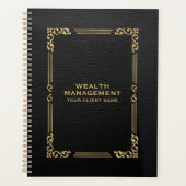 Zwart Faux Leather Elegant  Goud Lijst Planner (Voorkant)