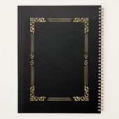 Zwart Faux Leather Elegant  Goud Lijst Planner (Achterkant)