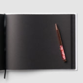 Zwart Faux Leather Gold Lijst Gastenboek (Binnen)