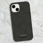 Zwart Faux Leather Look Klassiek monogram Case-Mate iPhone Case