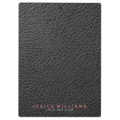 Zwart Faux Leather Print  look Klembord (Achterkant)