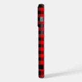  zwart felrood geruit patroon iPhone hoesje (Linkerkant)