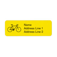 Zwart fiets silhouet adreslabel