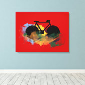 zwart fietsendecor in de stad canvas afdruk (Insitu (Houten vloer))