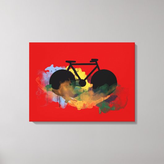 zwart fietsendecor in de stad canvas afdruk (Voorkant)
