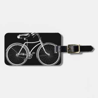 Zwart  fietsenwiel Antiek/Retrofiets Bagagelabel
