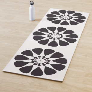 Zwart Floral design Yogamat