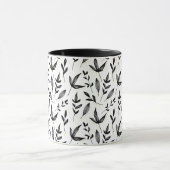 zwart flover patroon mok (Midden)