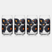 Zwart fluweel bloemen blikvorm glas (Links)