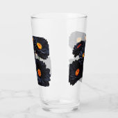 Zwart fluweel bloemen glas (Links)